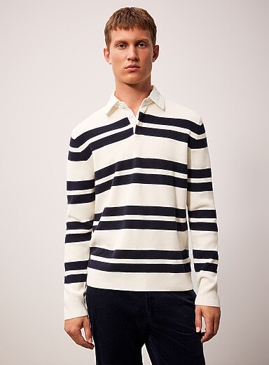 Rib-knit rugby polo <b>Comfort fit</b>