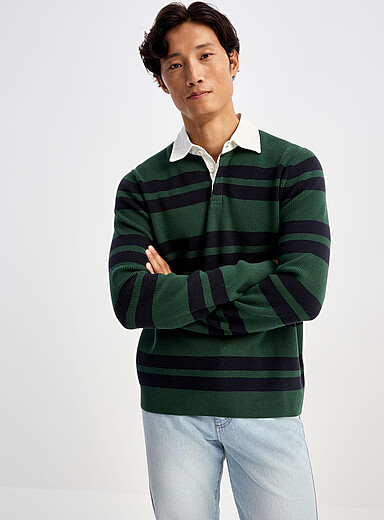 Le polo rugby tricot c&ocirc;tel&eacute; <b>Coupe confort</b>