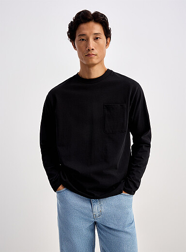Le t-shirt raccourci manches longues  <b>Coupe surdimensionn&eacute;e</b>