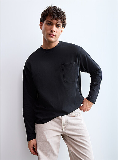 Long-sleeve cropped T-shirt <b>Oversized fit</b>