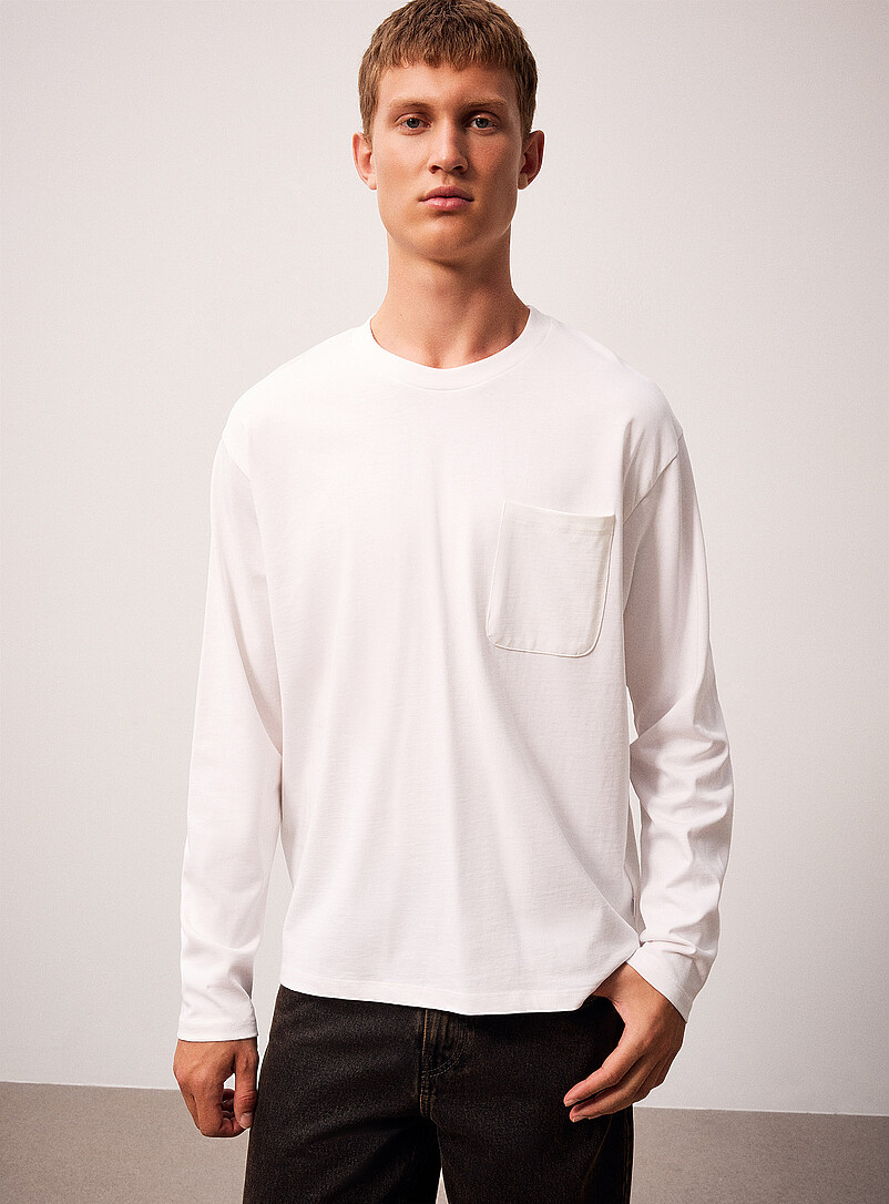 Long-sleeve cropped T-shirt Oversized fit | Lindbergh | Shop Men's