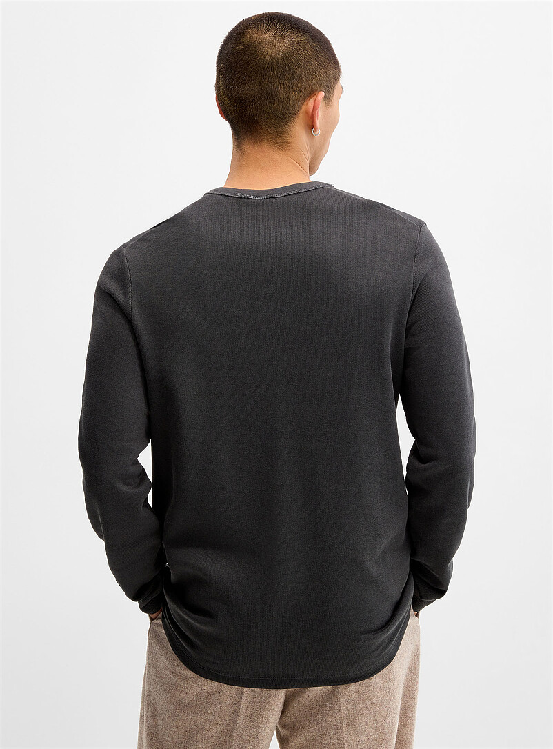Textured jersey Henley T-shirt Relaxed fit | Lindbergh | Shop