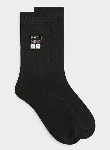 Cheerful embroidery dress socks