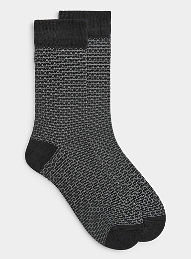 La chaussette habill&eacute;e bambou motif g&eacute;o