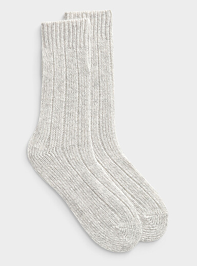 Les chaussettes chaudes laine m&eacute;lang&eacute;e Emballage de 2