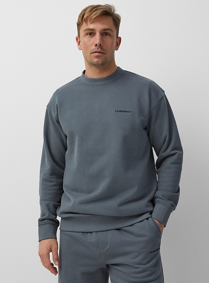 Lindbergh Grey Embroidered logo sweatshirt for men