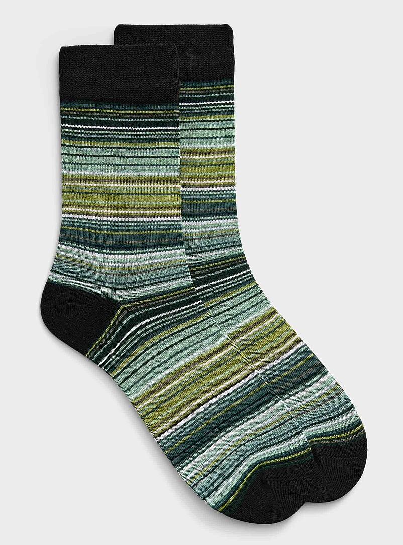 Lindbergh Blue Multi-stripe bamboo socks for men
