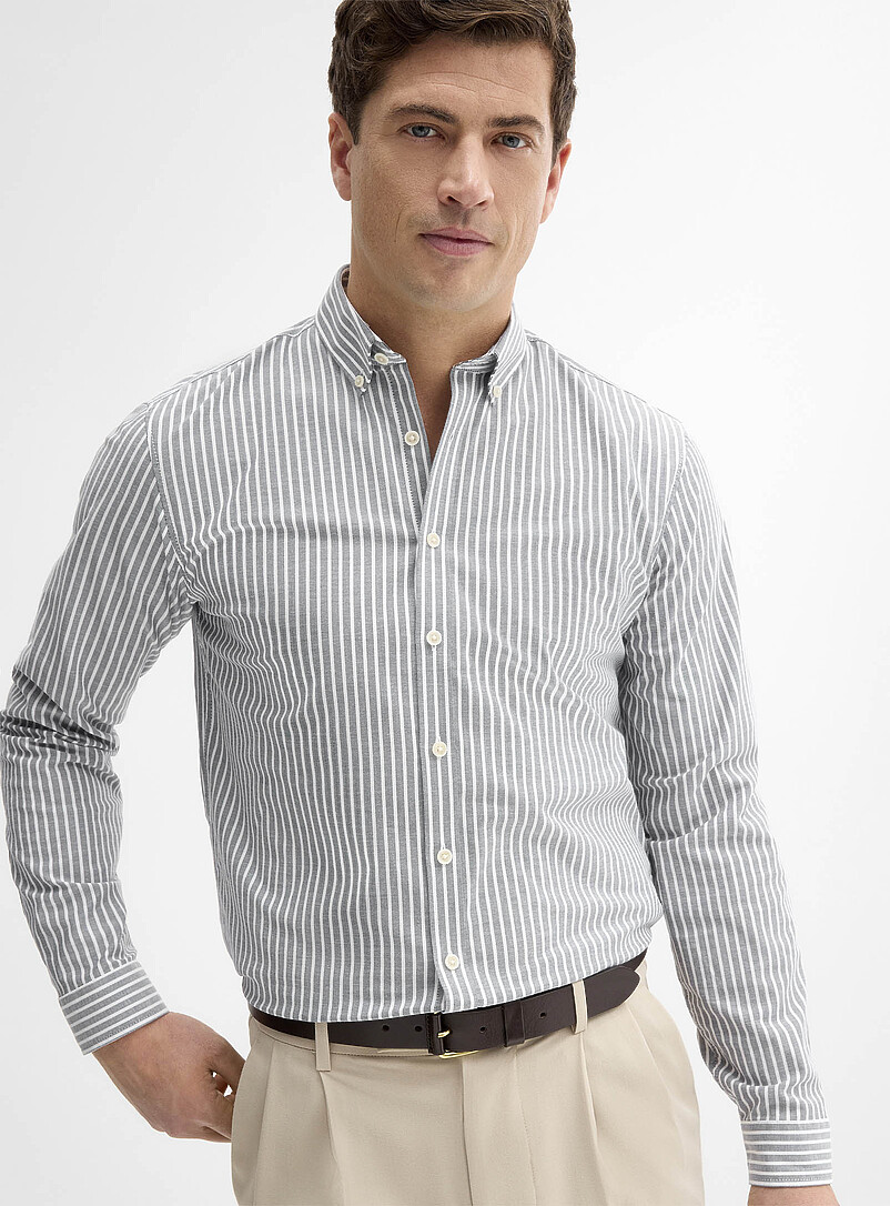 Pyjama-Stripe Oxford Shirt Relaxed Fit