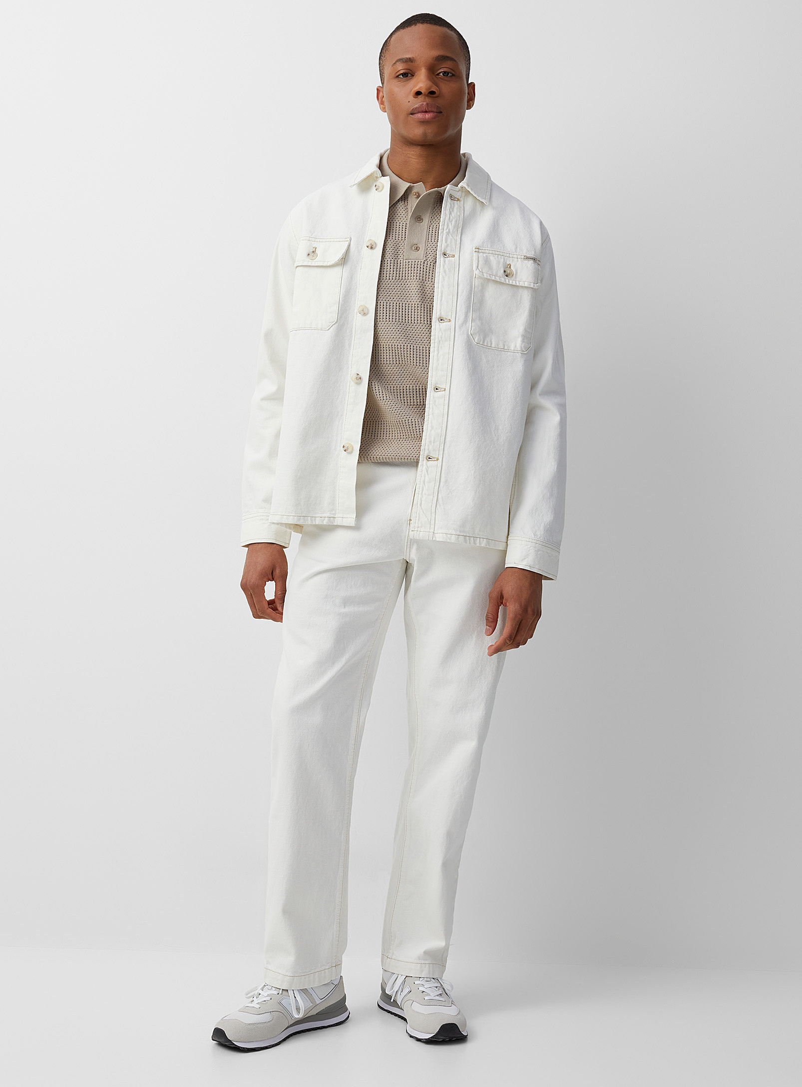 Lindbergh Cream Workwear Jean Loose Fit In Ivory White