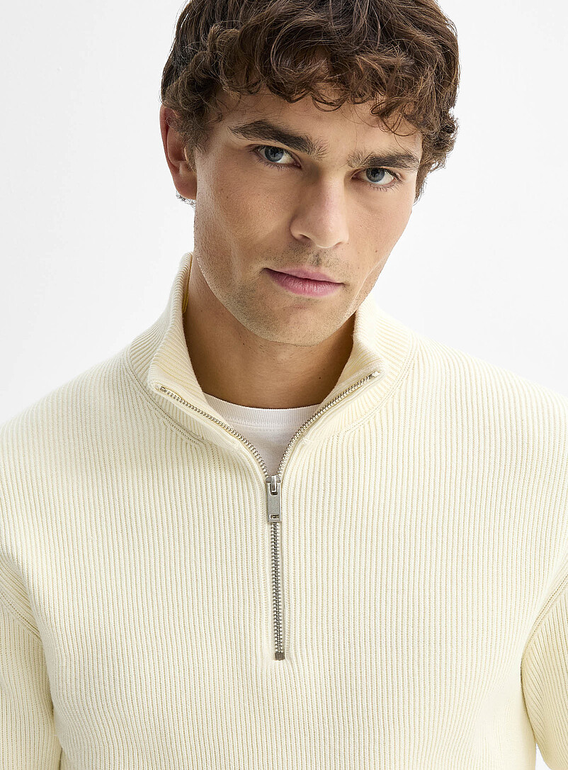 Zip-neck ribbed sweater product image 2