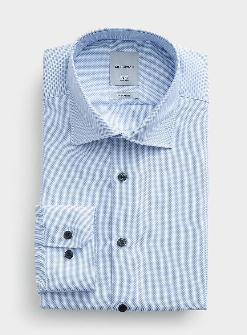 Contrast Button Dobby Shirt Modern Fit