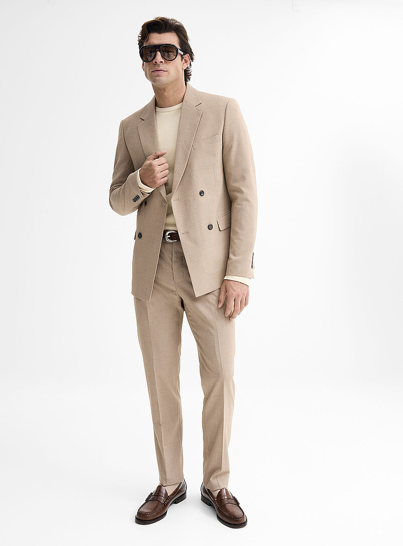 Double-Breasted Stretch Suit Slim Fit