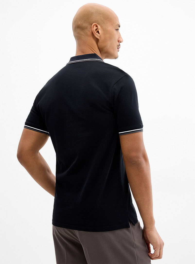 Striped-trim piqué polo product image 2