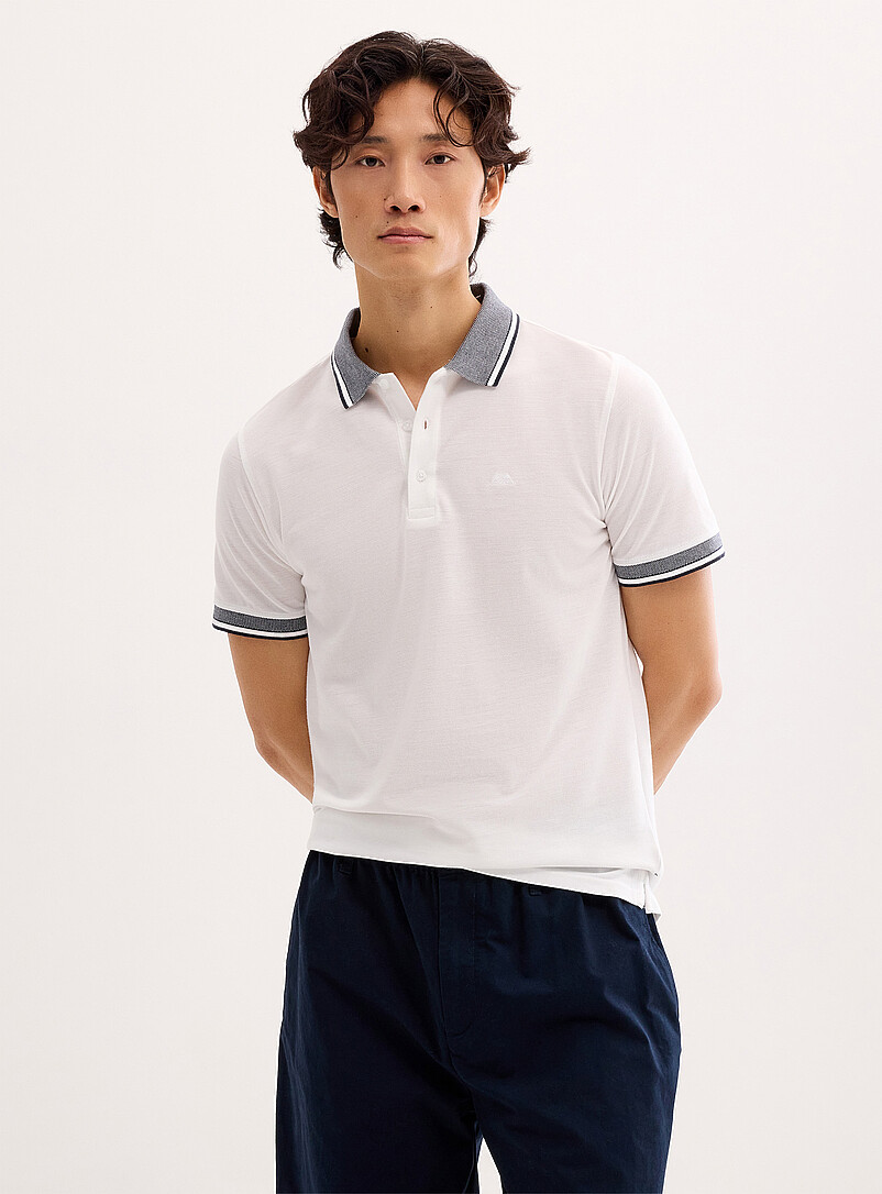 Two-tone piqué polo product image (primary)