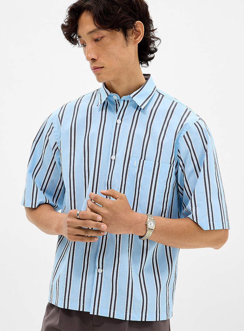 Charcoal Stripe Blue Shirt Regular Fit