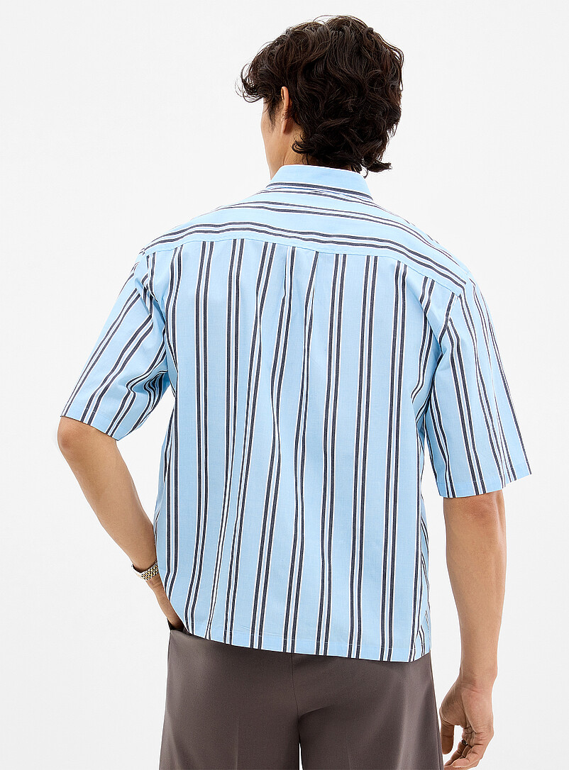 Charcoal stripe blue shirt Regular fit product image 2