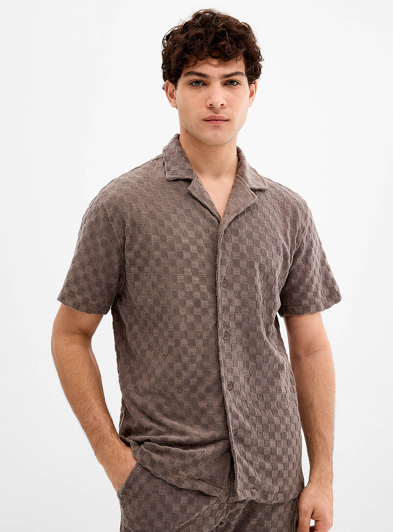 Checked Terry Shirt Relaxed Fit