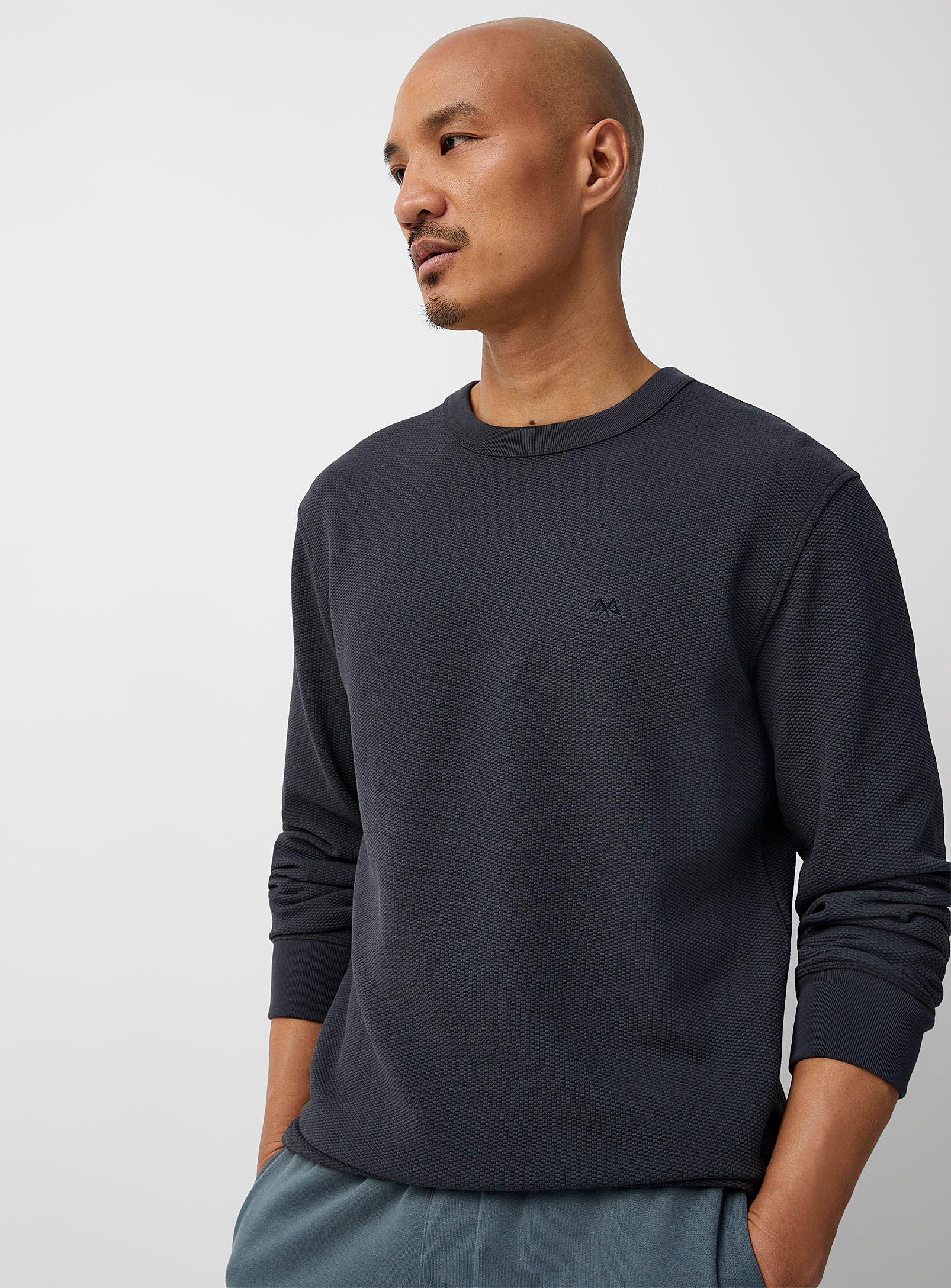 Lindbergh Embossed Honeycomb T-shirt In Charcoal