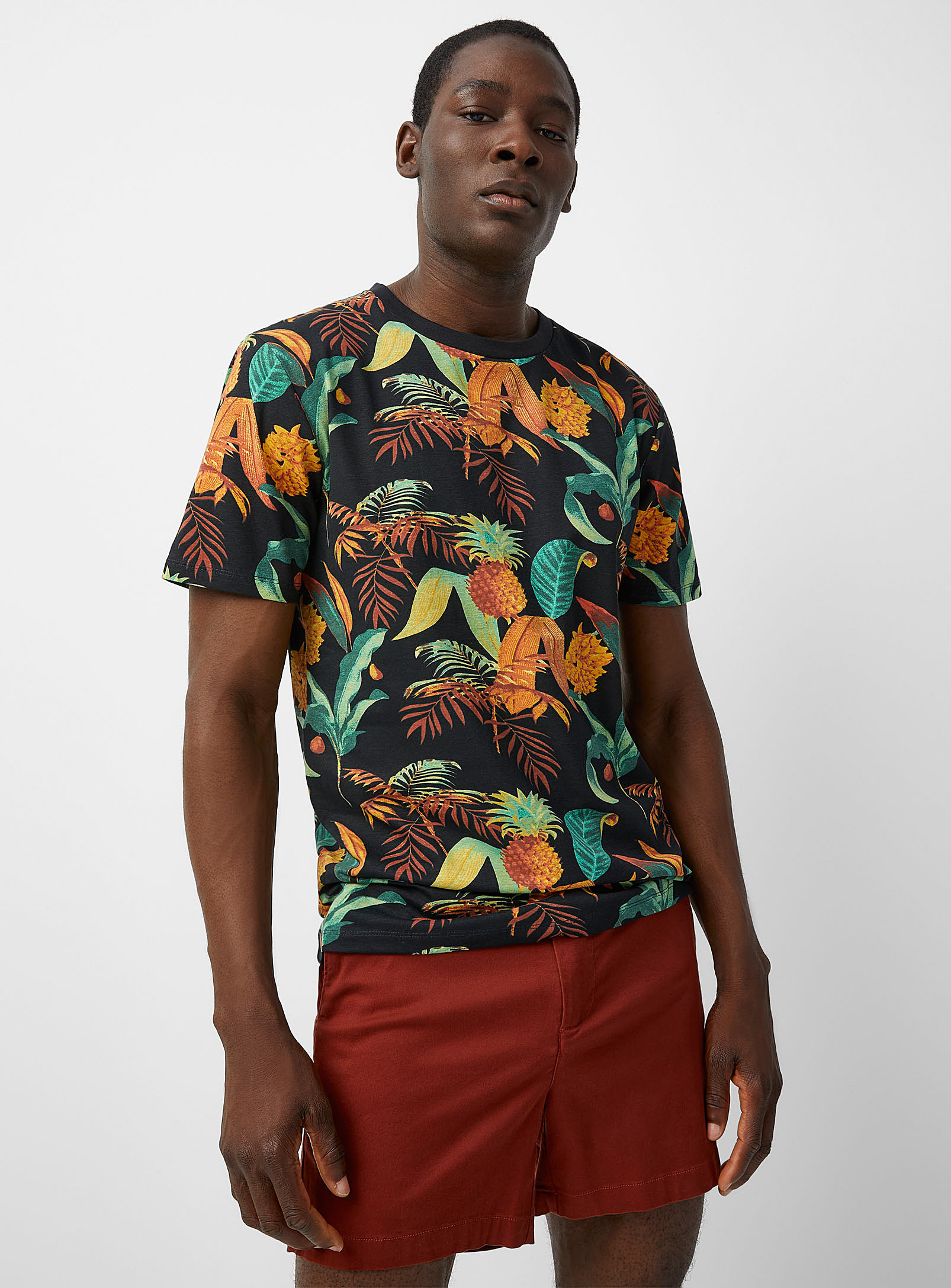 Lindbergh Tropical Fruit T-shirt In Navy/midnight Blue