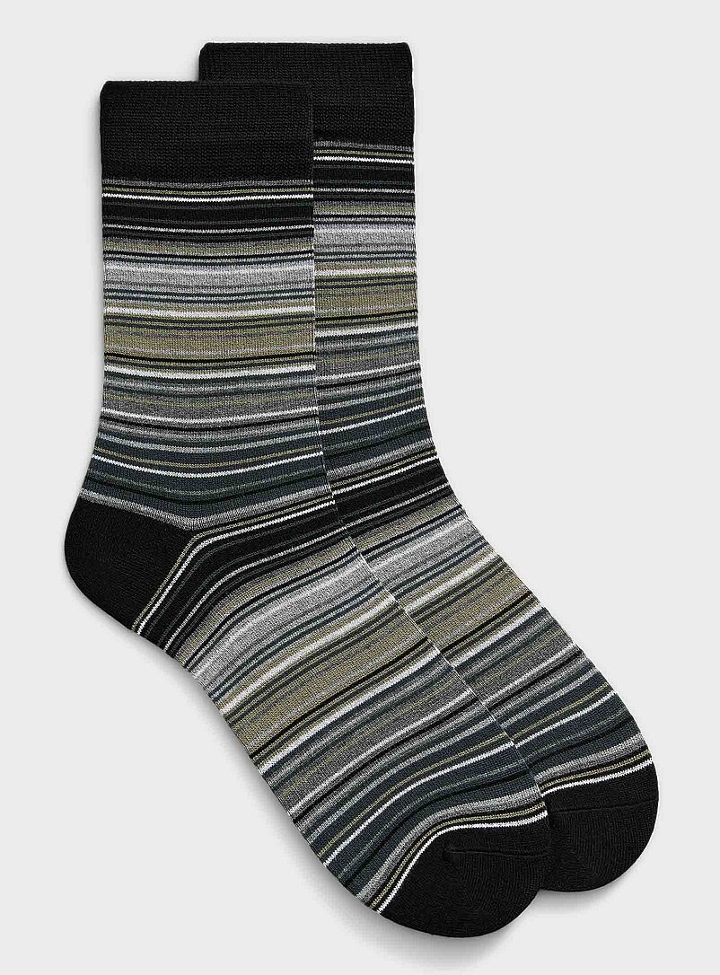 Multi-stripe bamboo socks product image (primary)