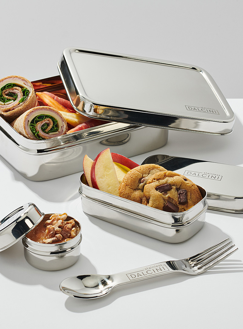 Dalcini Stainless Silver Stainless steel lunch box 4-piece set