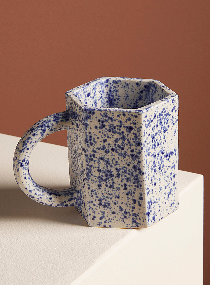 Lollipots Patterned Blue Spotted hexagonal mug