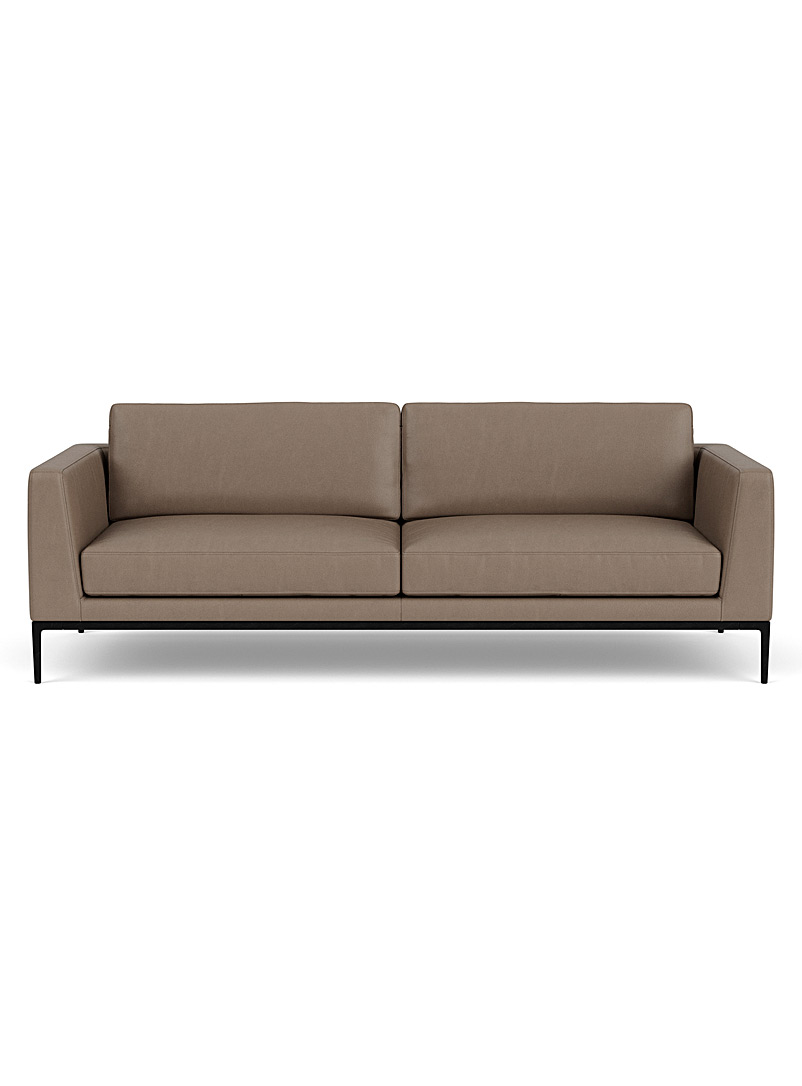 EQ3 Light Brown Oma sleek leather couch