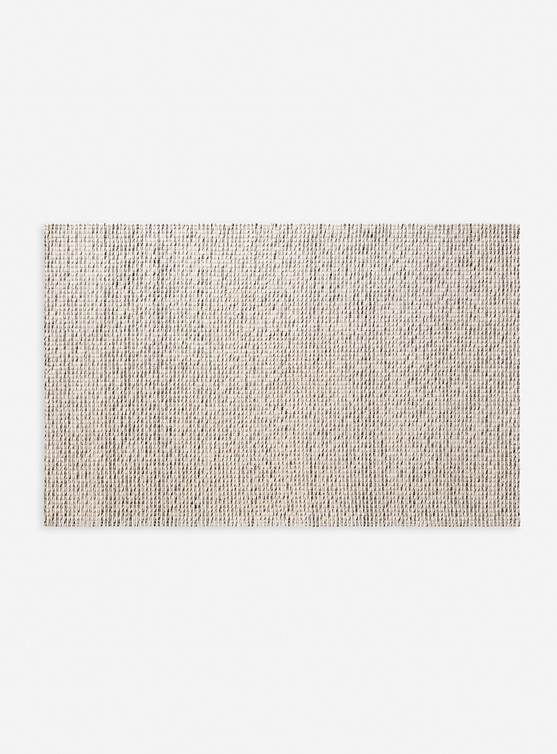 EQ3: Le tapis artisanal tissage accent 150 x 250 cm Gris à motifs