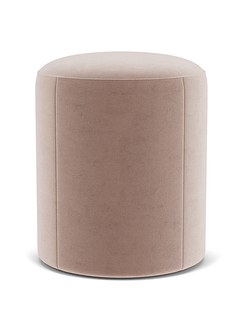 EQ3 Dusky Pink Pink velvet circular stool