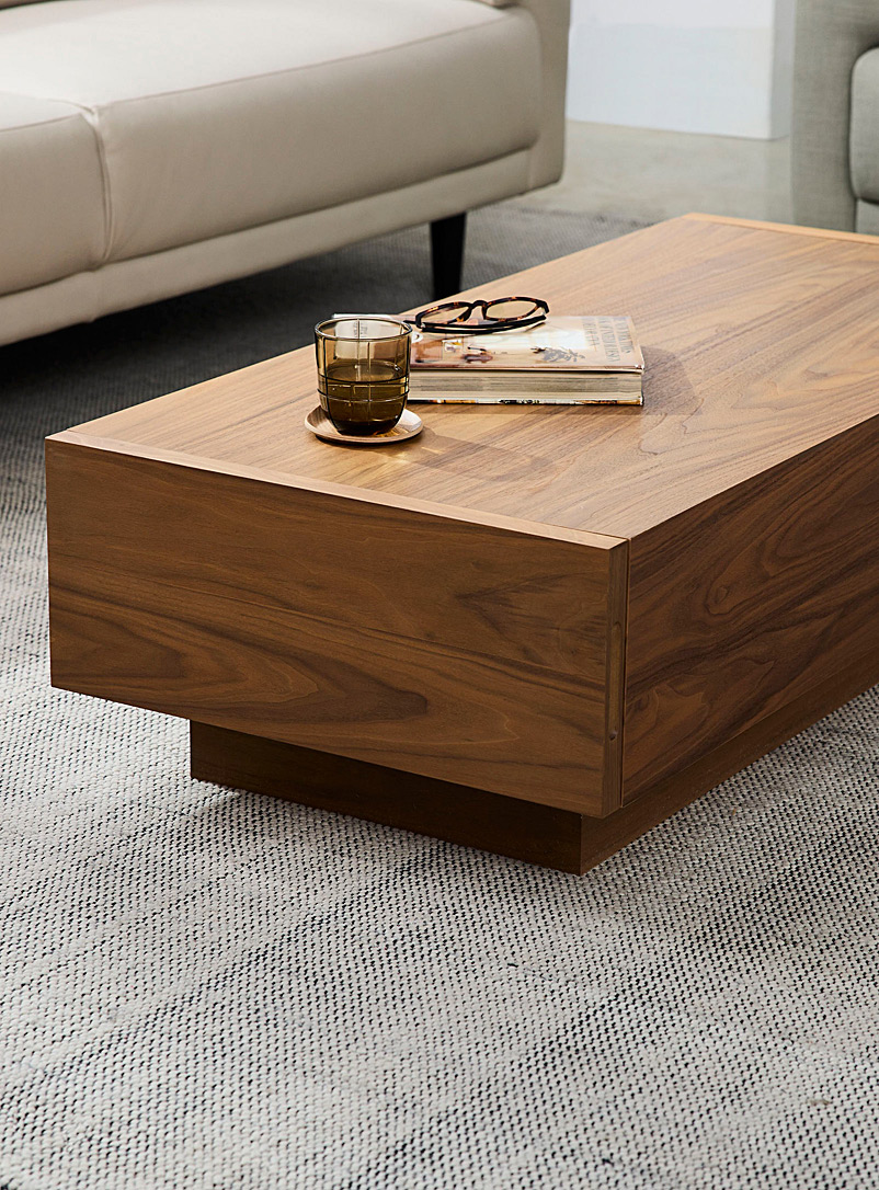 EQ3 Taupe Hidden drawers floating coffee table