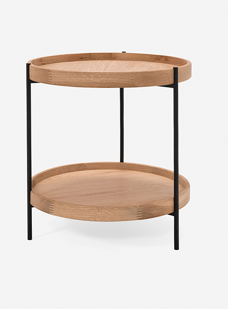 EQ3 Assorted Shelved circular side table
