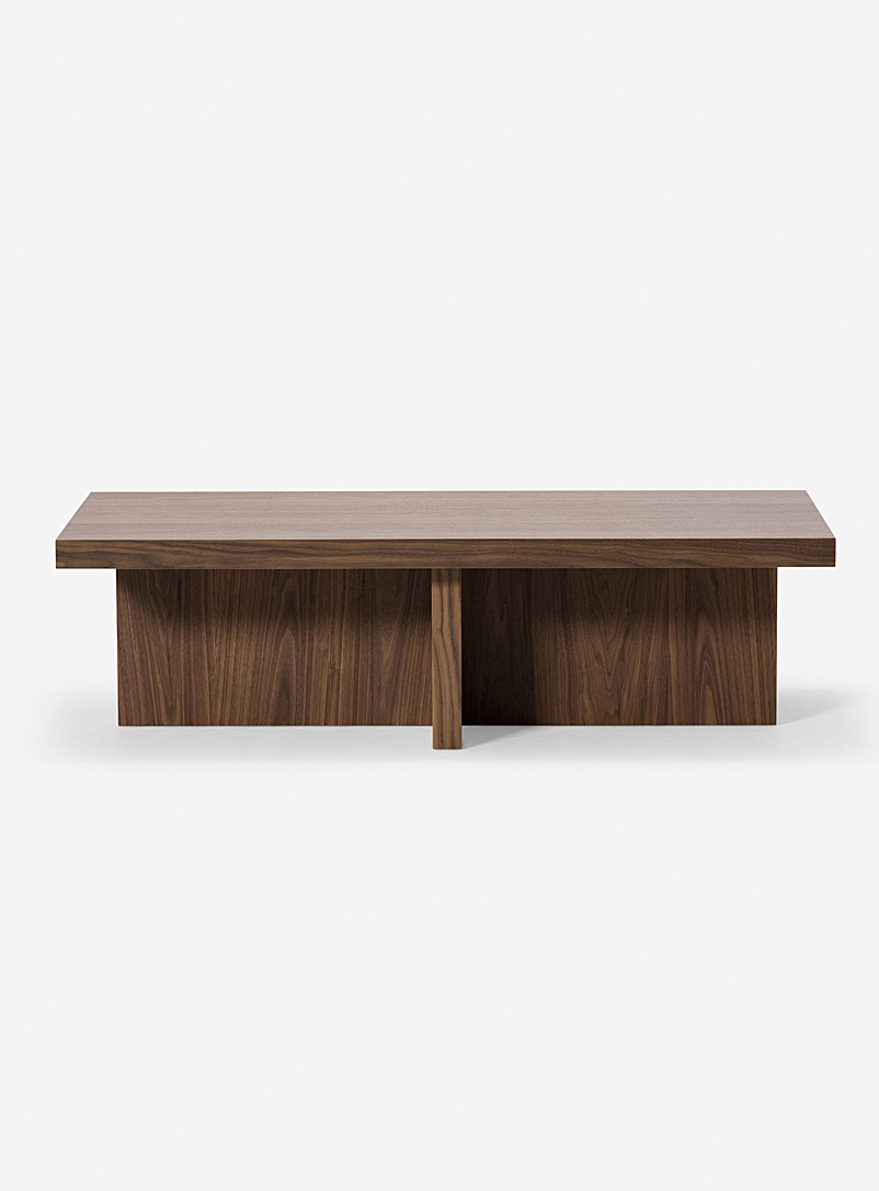 EQ3 Dark Brown Monolith walnut coffee table
