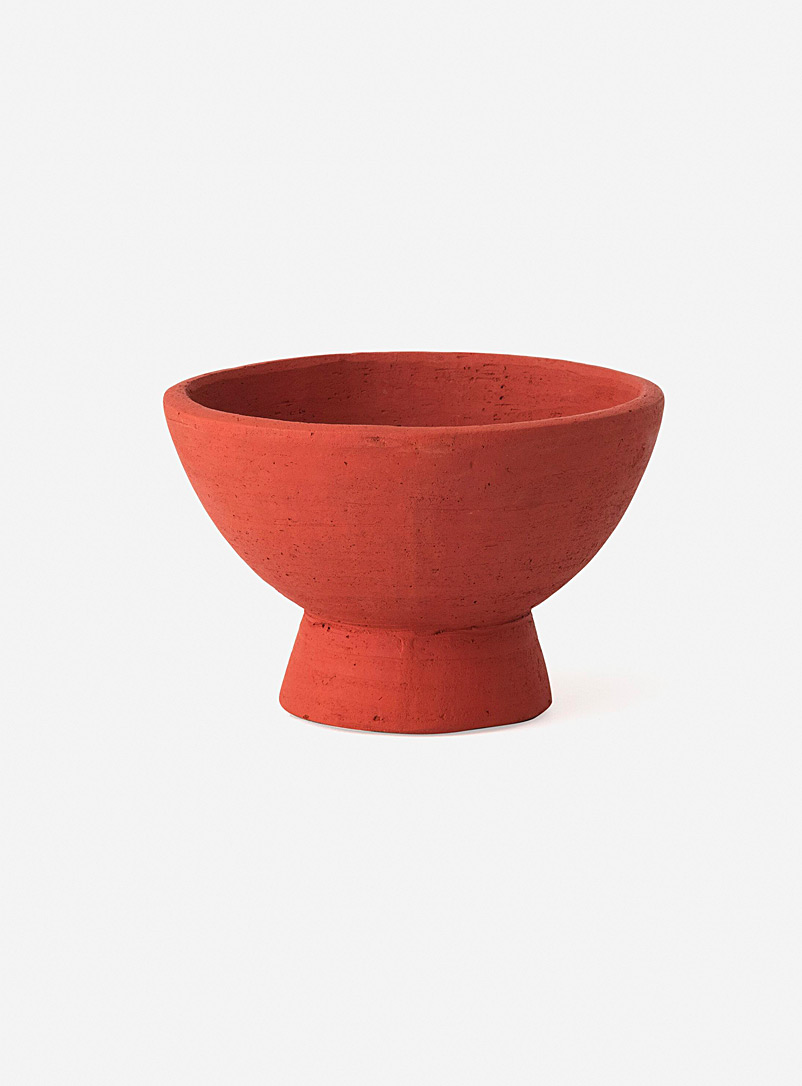 EQ3 Burnt/Brick Orange Terracotta artisanal decorative bowl