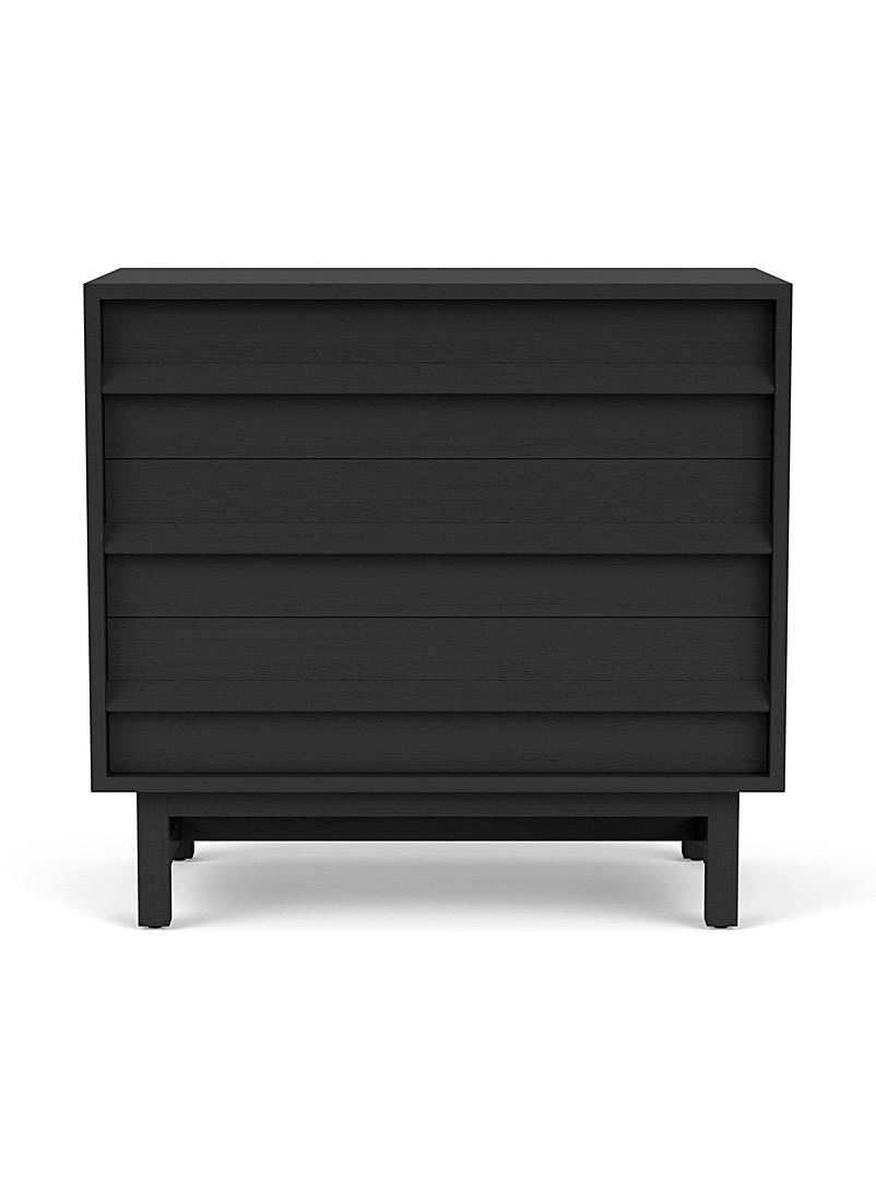 EQ3 Black Oak architectural 3-drawer dresser