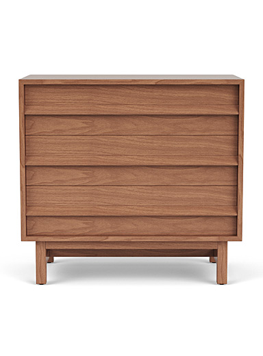 Architectural 3-drawer walnut dresser