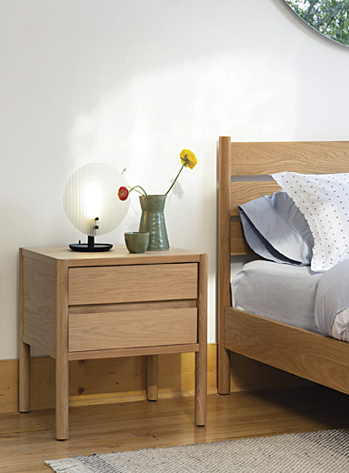 EQ3 Assorted Sleek oak bedside table