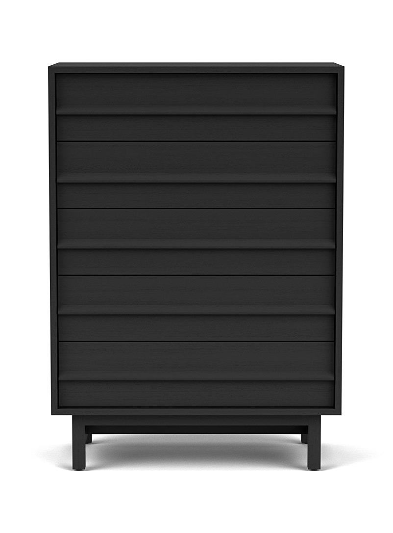 EQ3 Black Architectural 5-drawer oak dresser