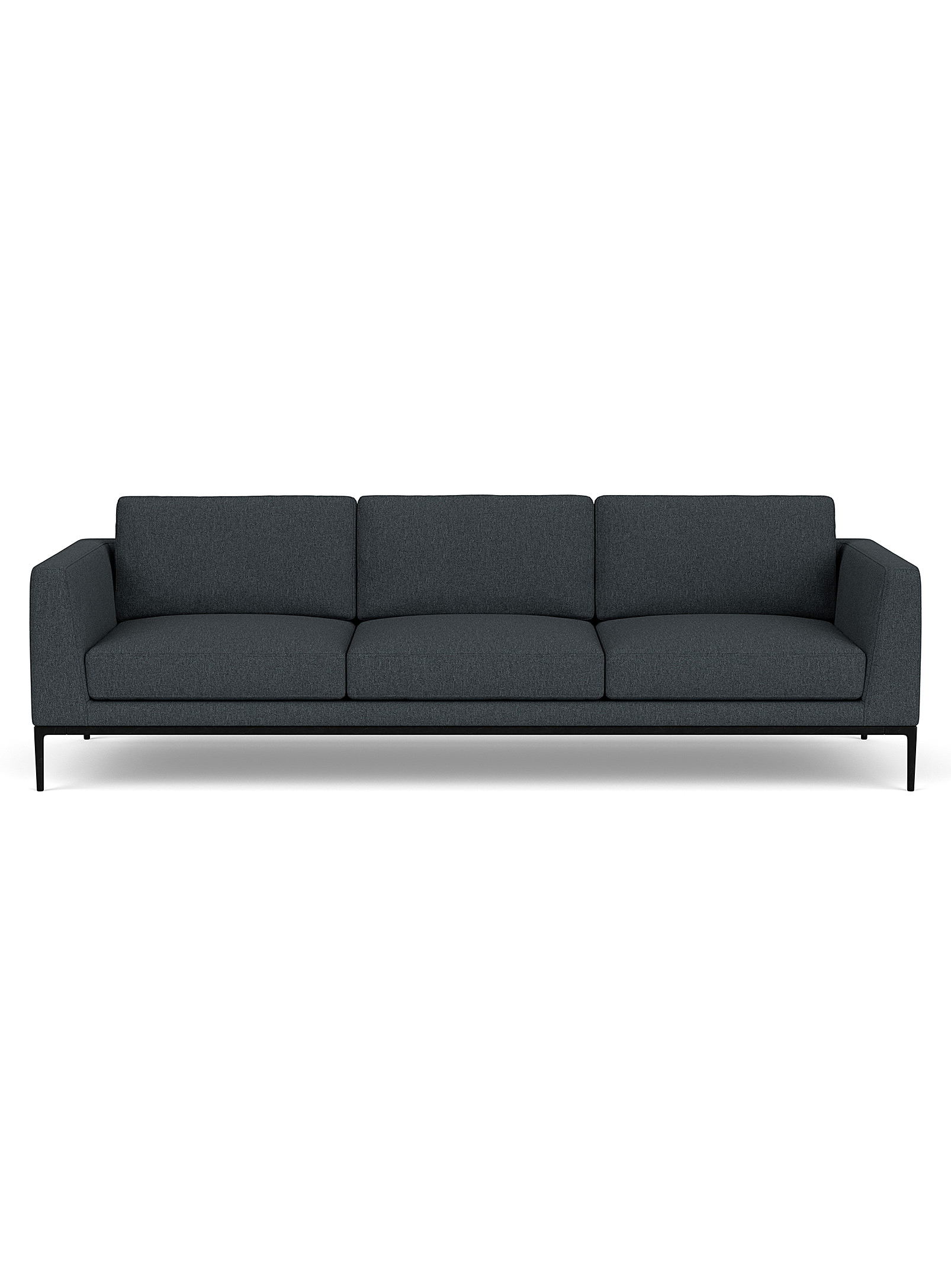 Eq3 Oma Sleek Fabric Couch In Dark Grey