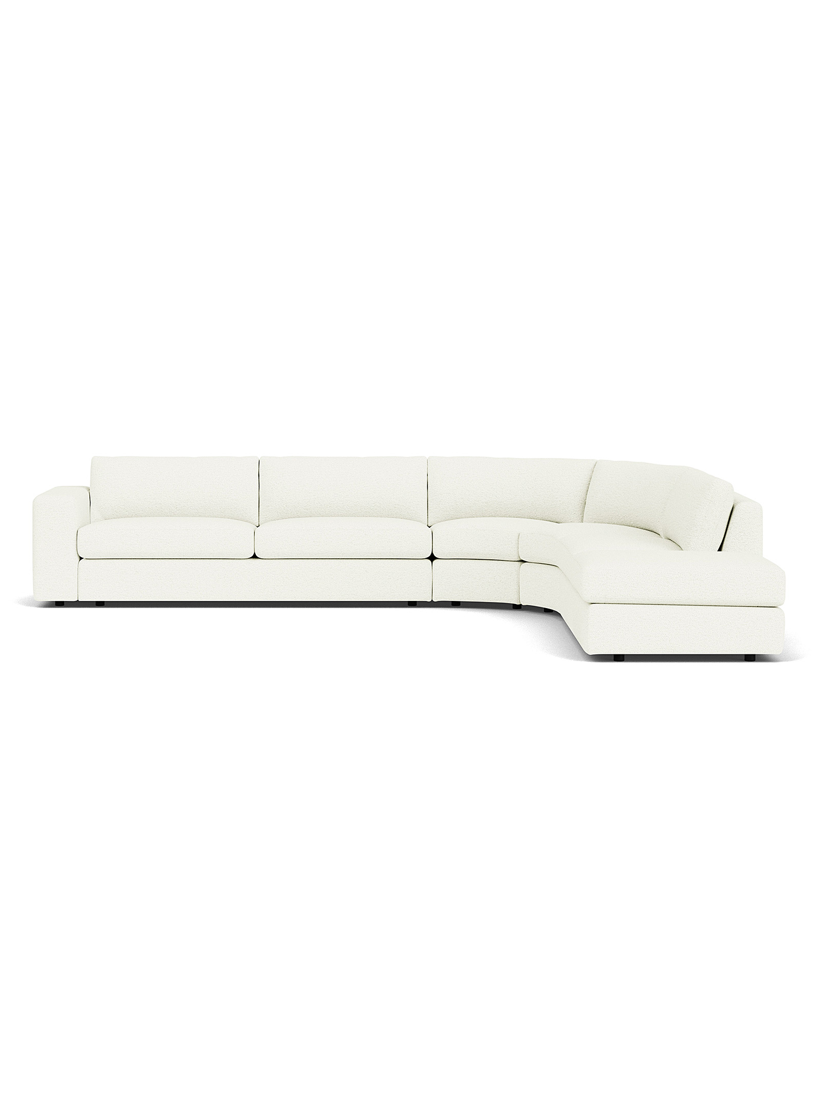 Eq3 Everyday Curved Modular Couch In Ivory White