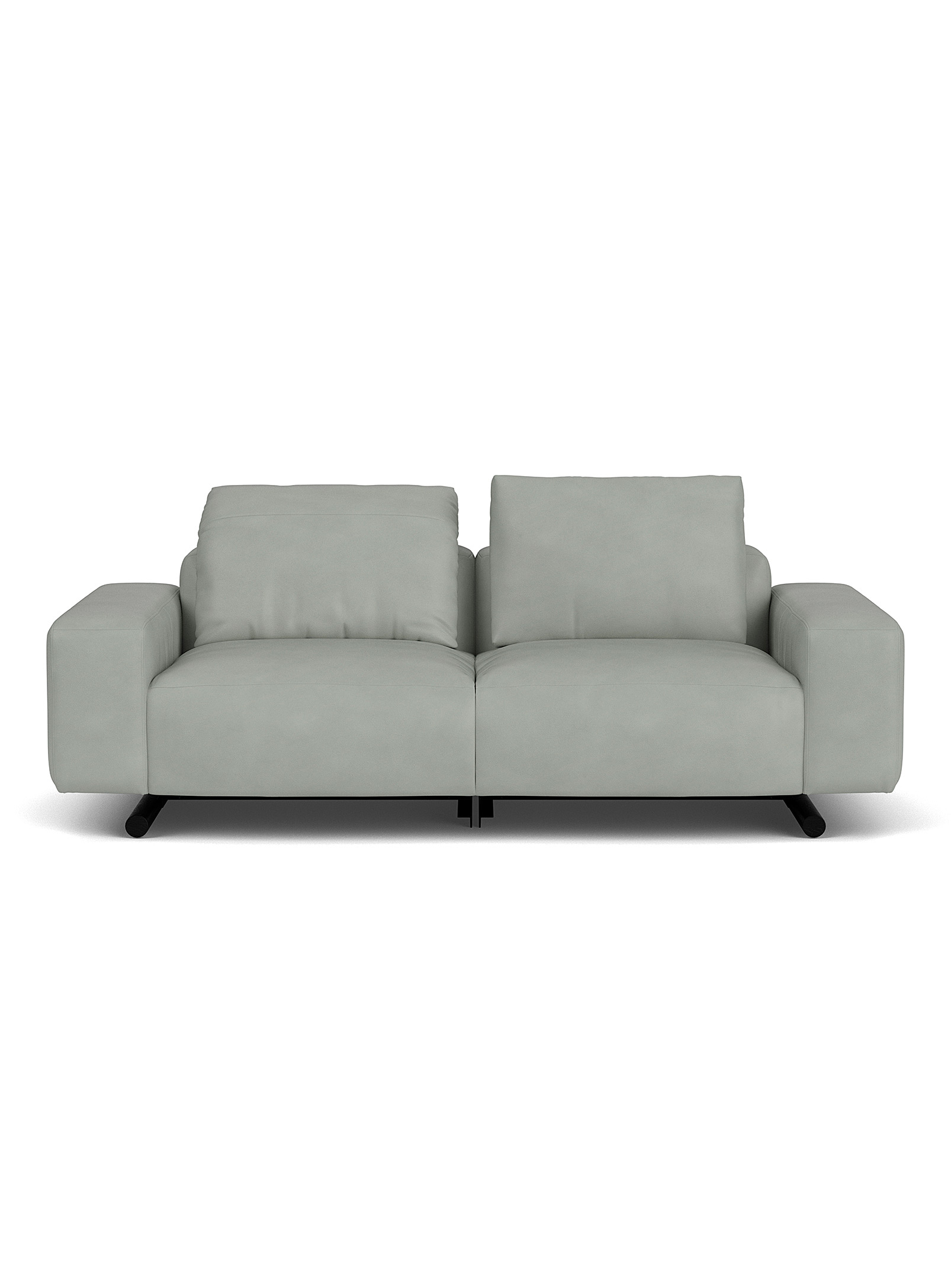Eq3 Era Leather Reclining Modular Couch In Grey