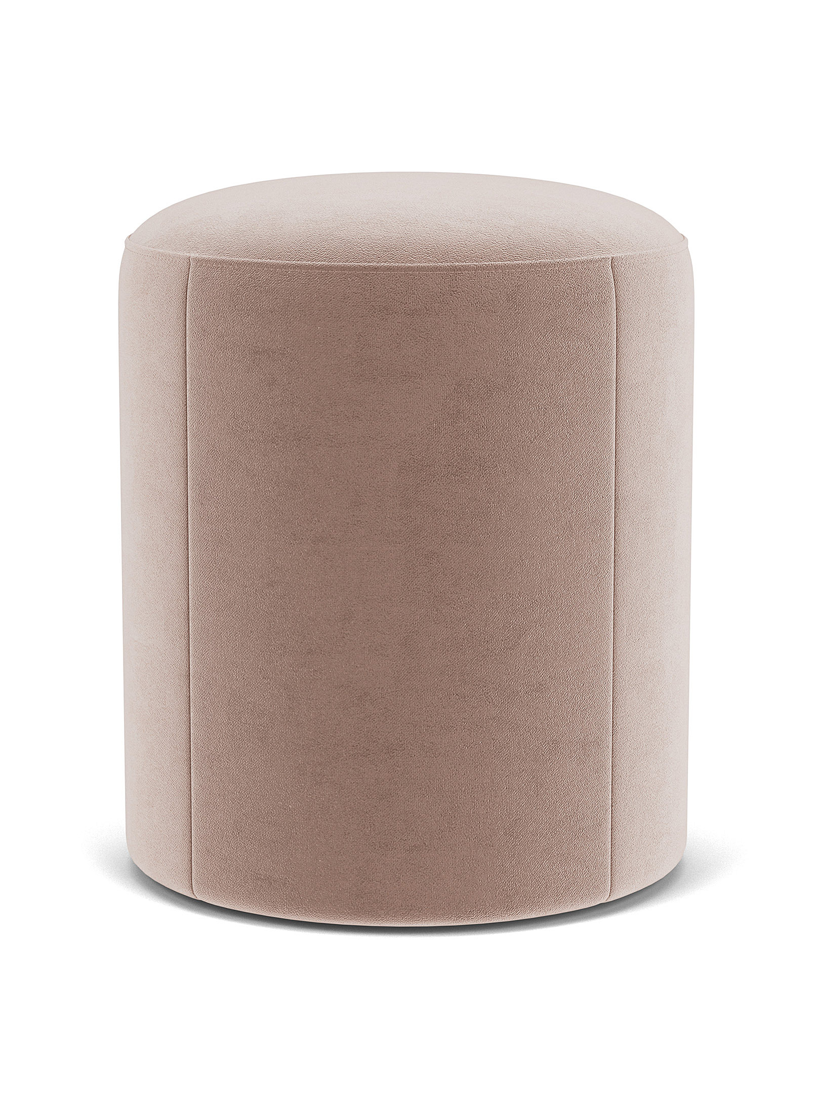 EQ3 - Pink velvet circular pouf