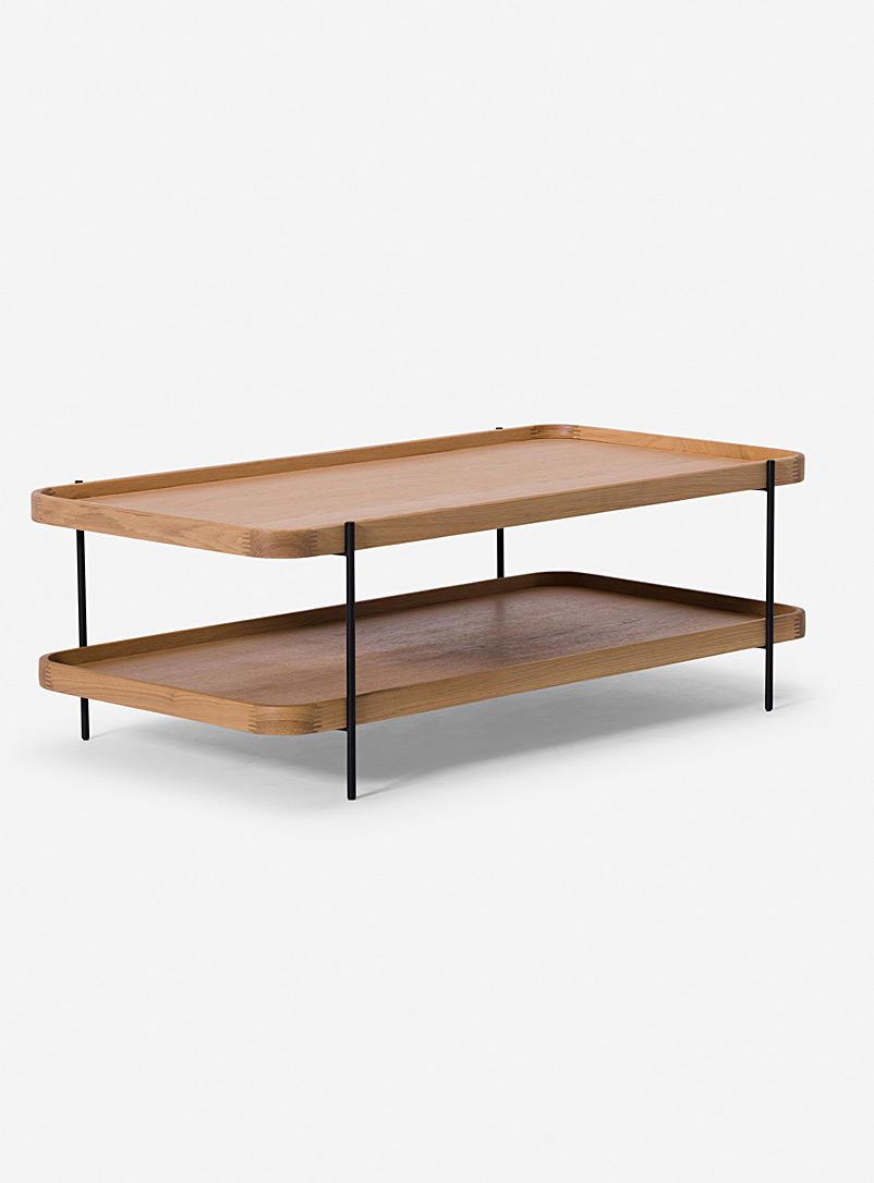Tiered oak coffee table product image 2