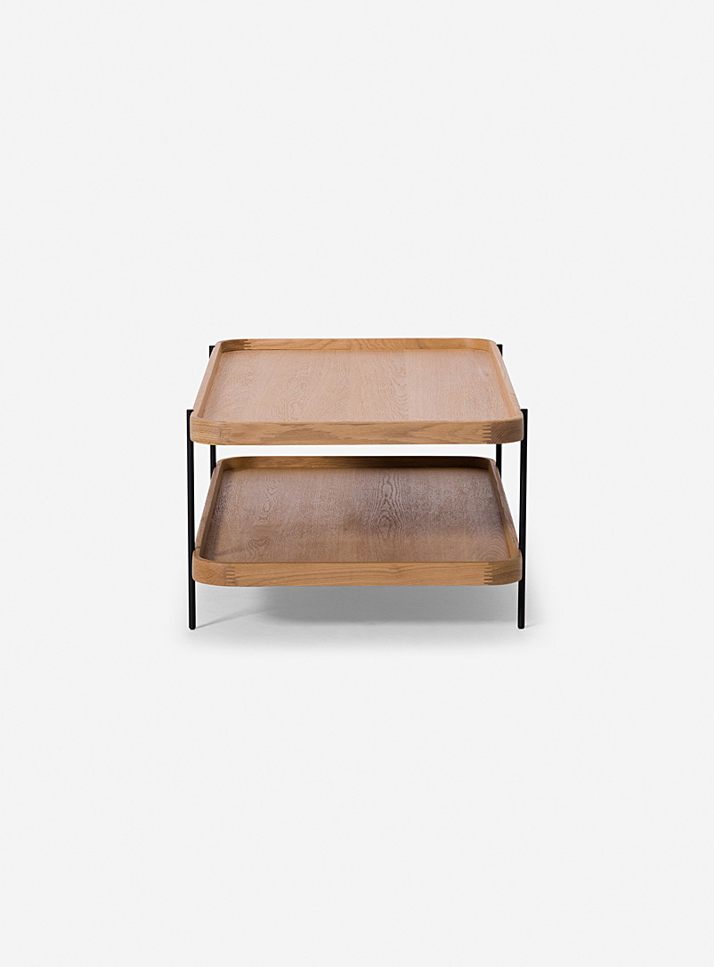 Tiered oak coffee table product image 3