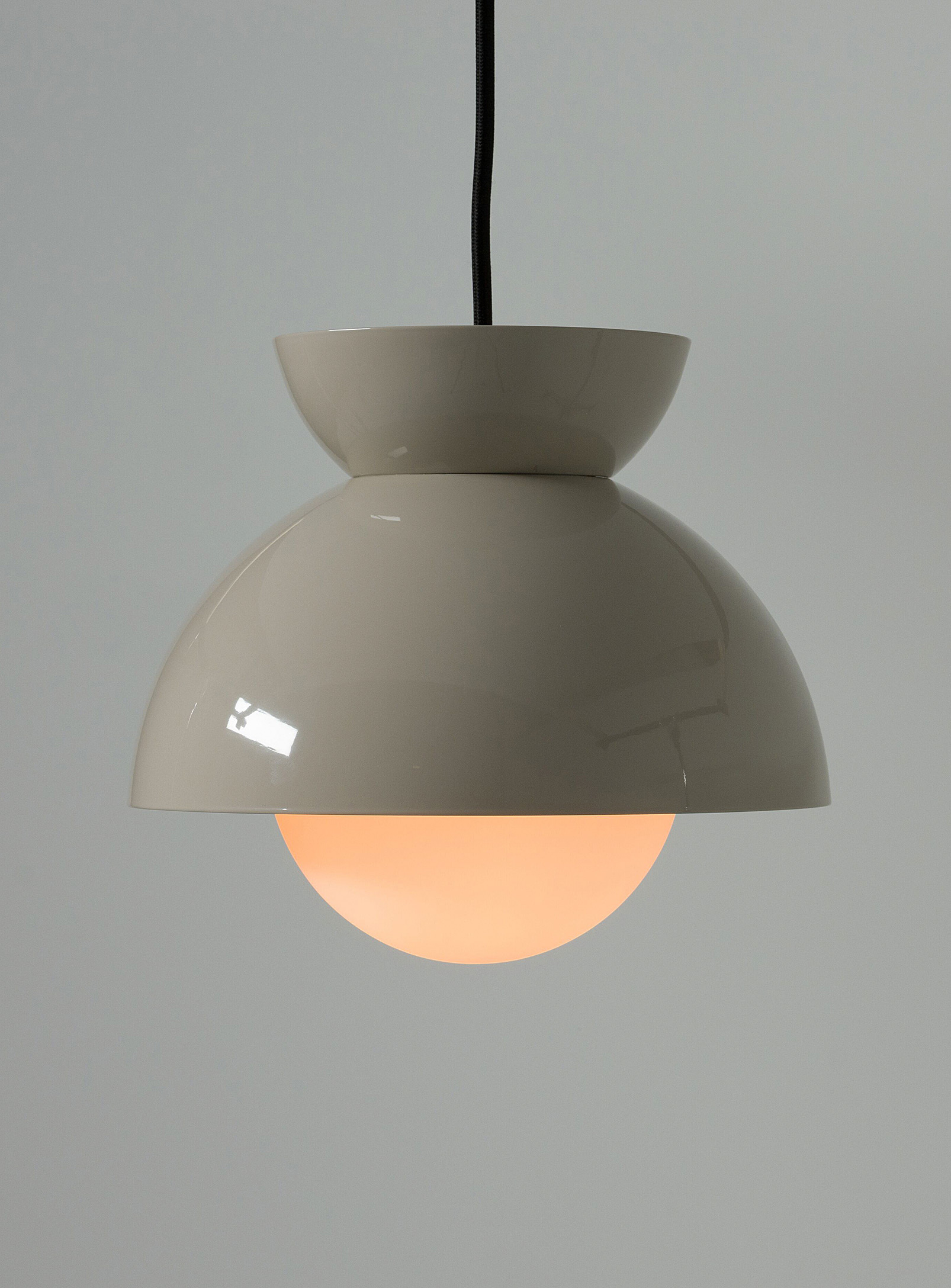 Eq3 Glazed Dome Hanging Lamp In Dark Grey