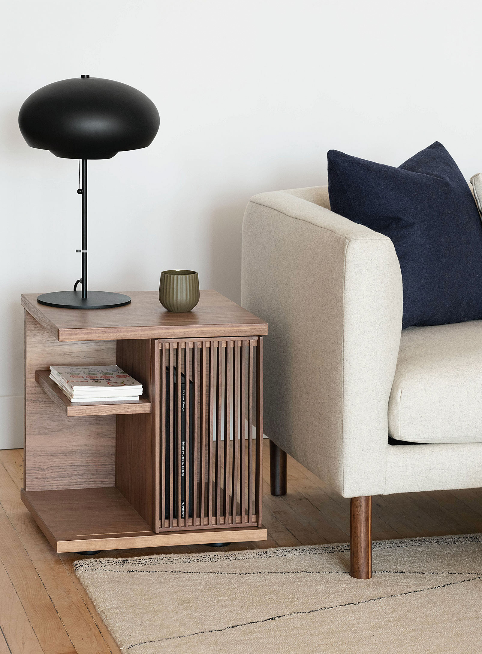 Eq3 Deconstructed Cube Side Table In Medium Brown