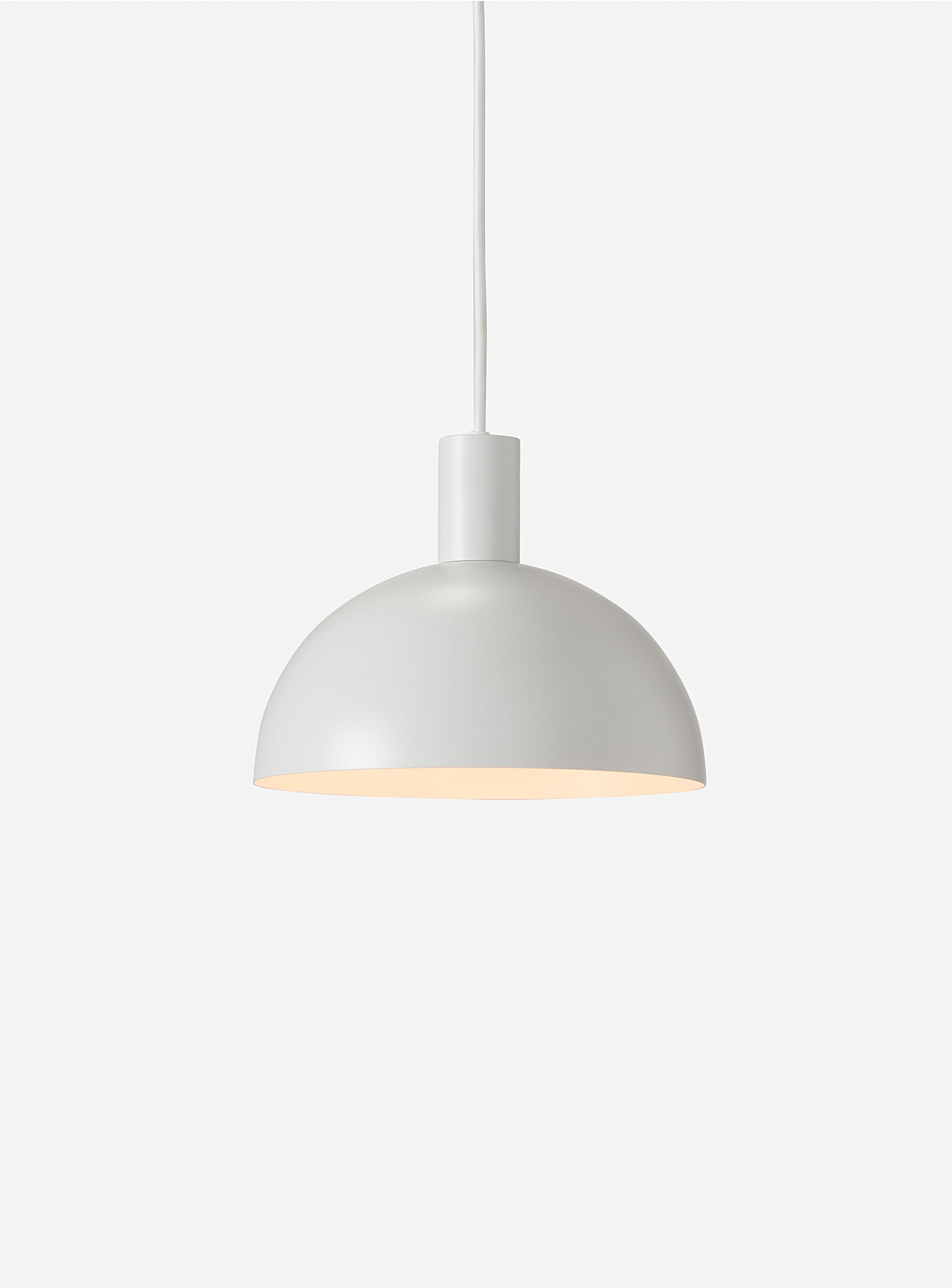 Eq3 Minimalist Dome Hanging Lamp In White