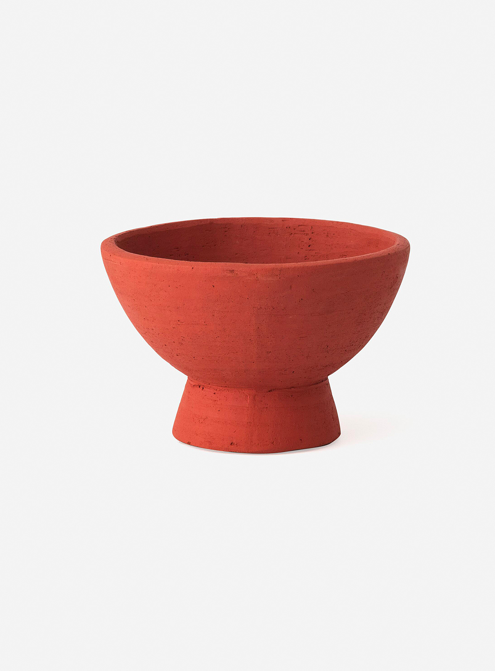 Eq3 Terracotta Artisanal Decorative Bowl In Dark Orange