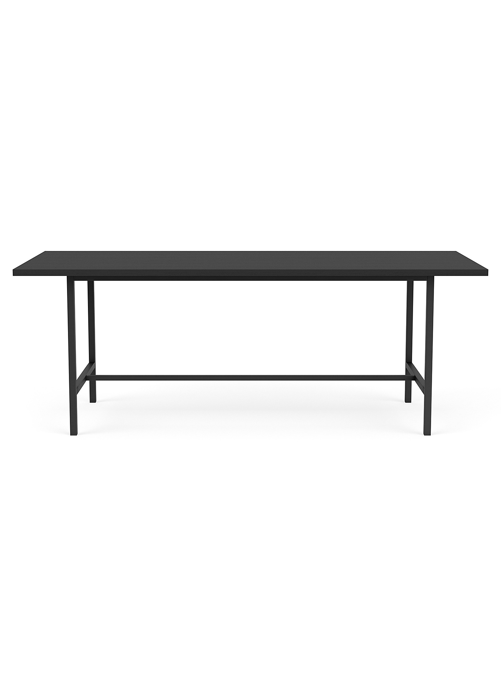 Eq3 Large Black Oak Dining Table Seats 6 To 8 People