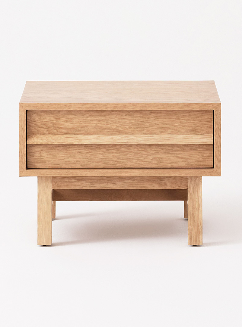 Architectural oak nightstand product image (primary)