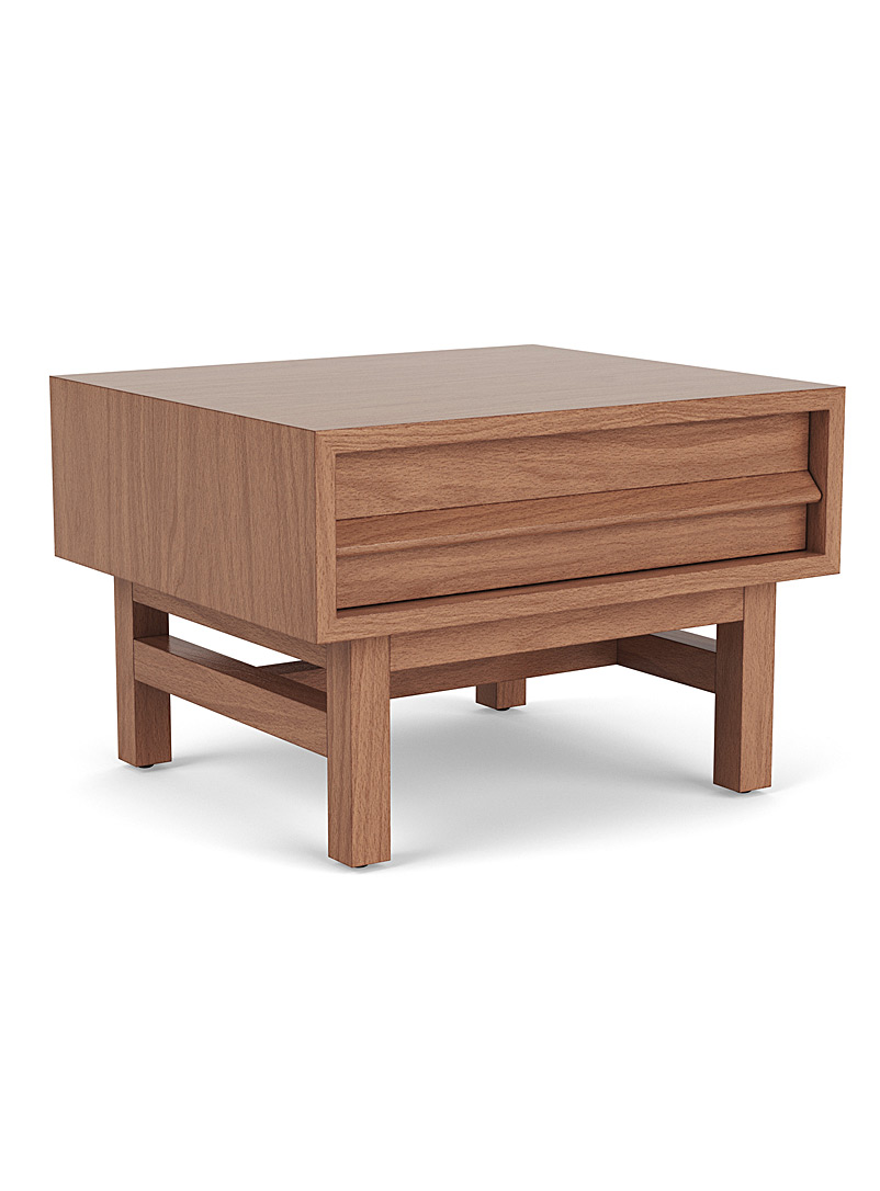 Walnut architectural bedside table product image 2